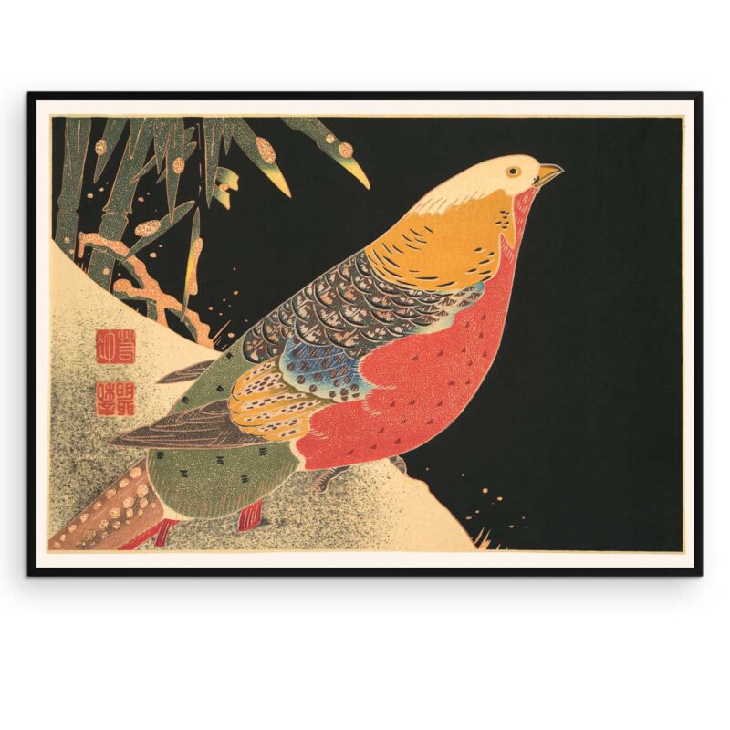 Plakat - Japansk træsnit - Guldfasanen - Aruhana