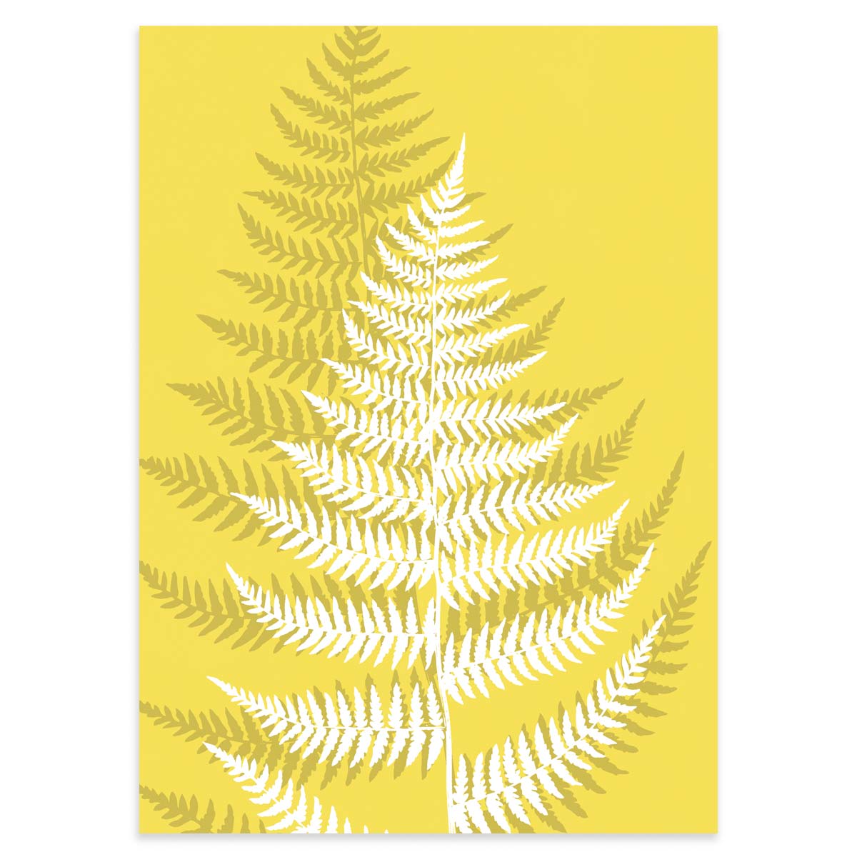 Plakat - Fjerbregne - Illuminating Yellow 50x70cm