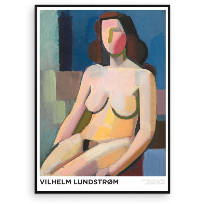Plakat - Vilhelm Lundstrøm - Siddende kvindelig model - Aruhana