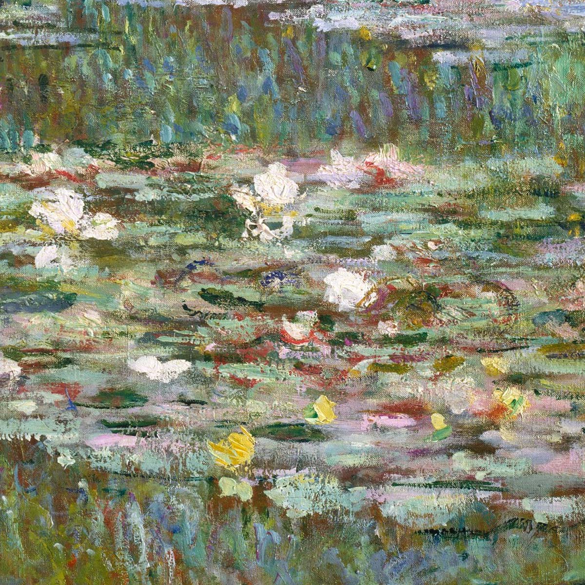 Claude Monet - Den japanske bro over dammen med åkander - Detalje