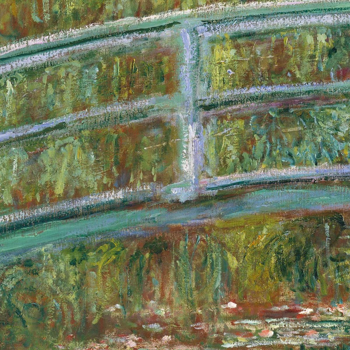 Claude Monet - Den japanske bro over dammen med åkander - Detalje