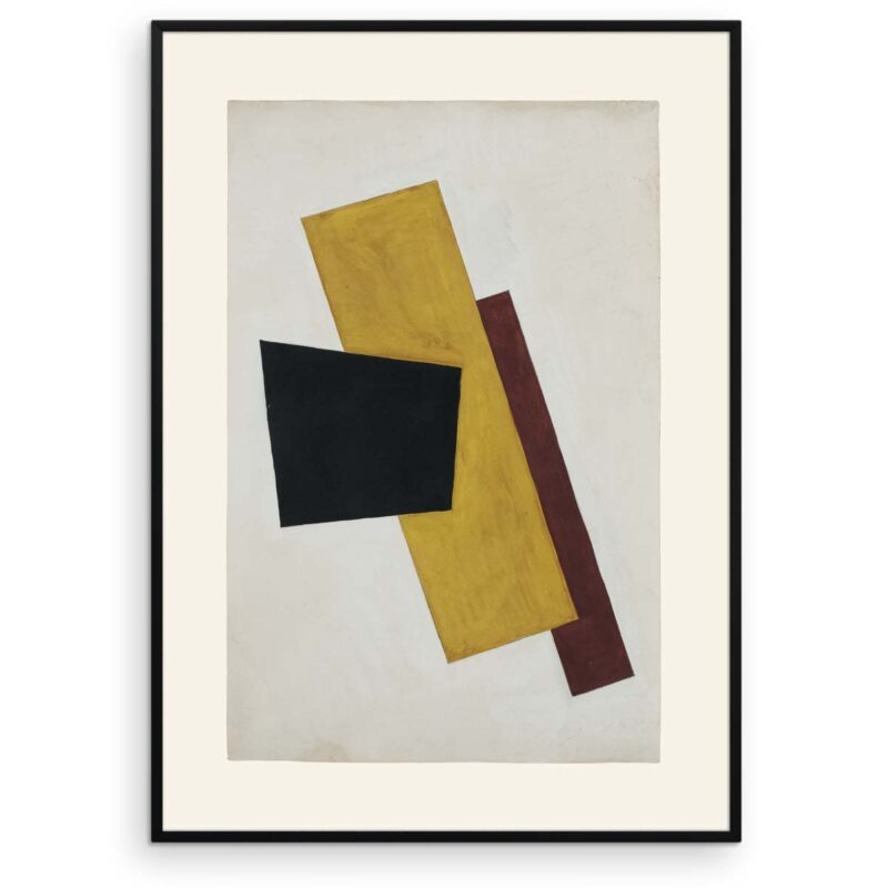 Liubov Popova plakat - Composition (Black-Gold-Brown) - Aruhana