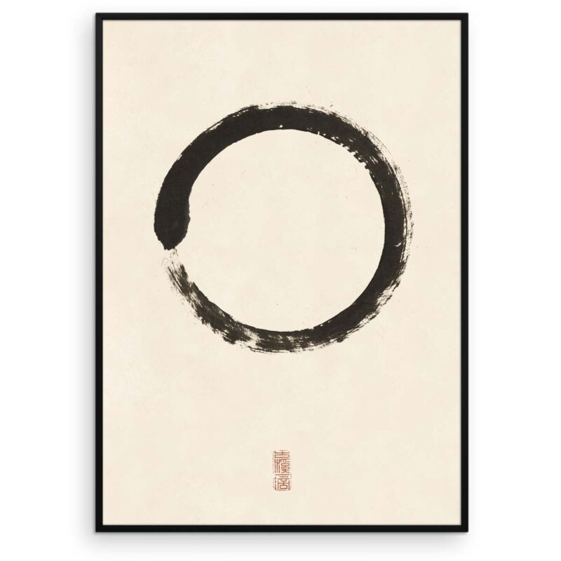 Zen plakat - Enso Cirkel - Japansk kalligrafi - Aruhana
