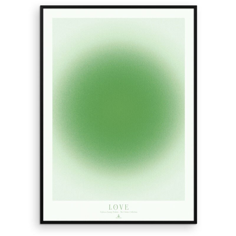 Green Sun (Love) - Grøn Hjerte Chakra Plakat - Aruhana Original