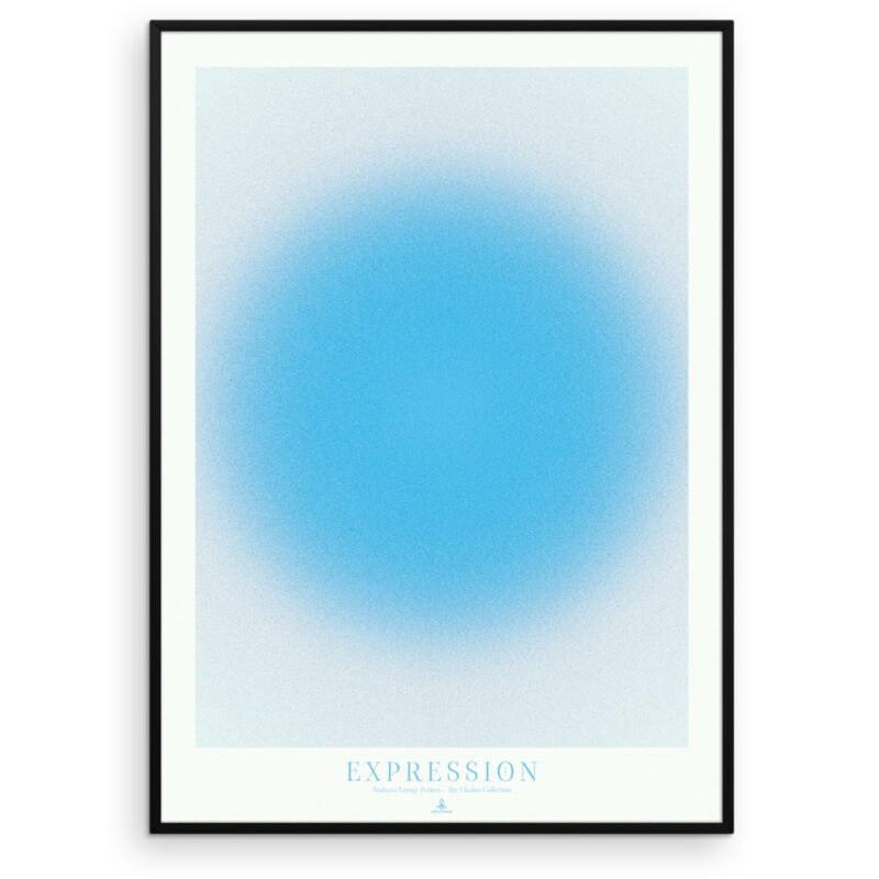 Blue Sun (Expression) - Blå Hals Chakra Plakat - Aruhana Original