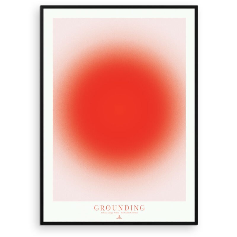 Red Sun (Grounding) - Rød Rod Chakra Plakat - Aruhana Original