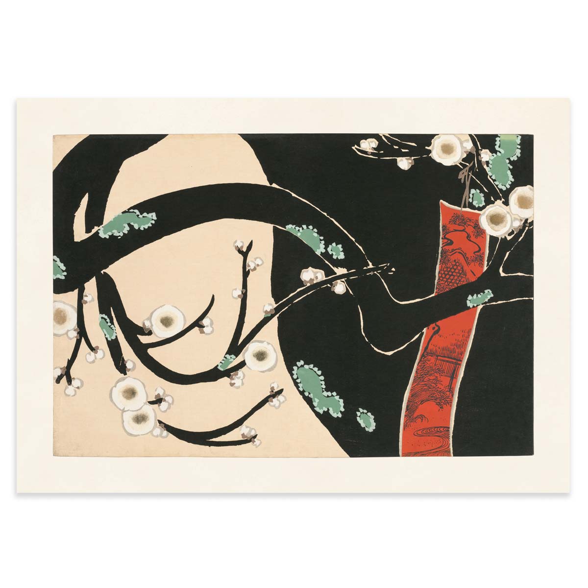 Blomme-blomster - Kamisaka Sekka Plakat - Aruhana - 50x70cm