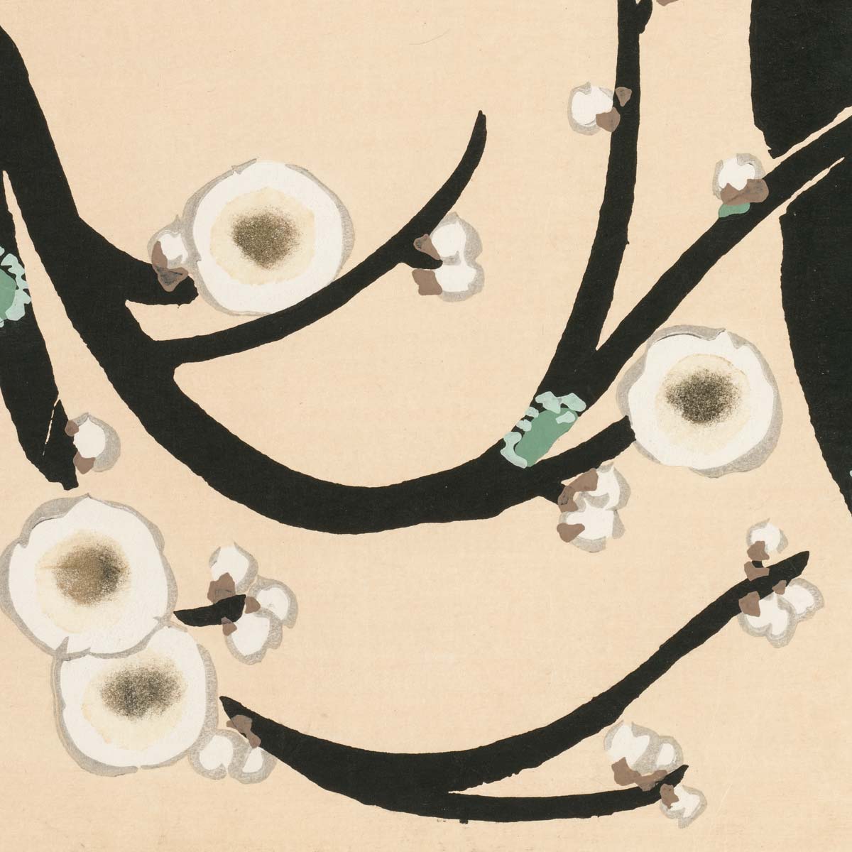 Detalje - Blomme-blomster - Kamisaka Sekka Plakat - Aruhana
