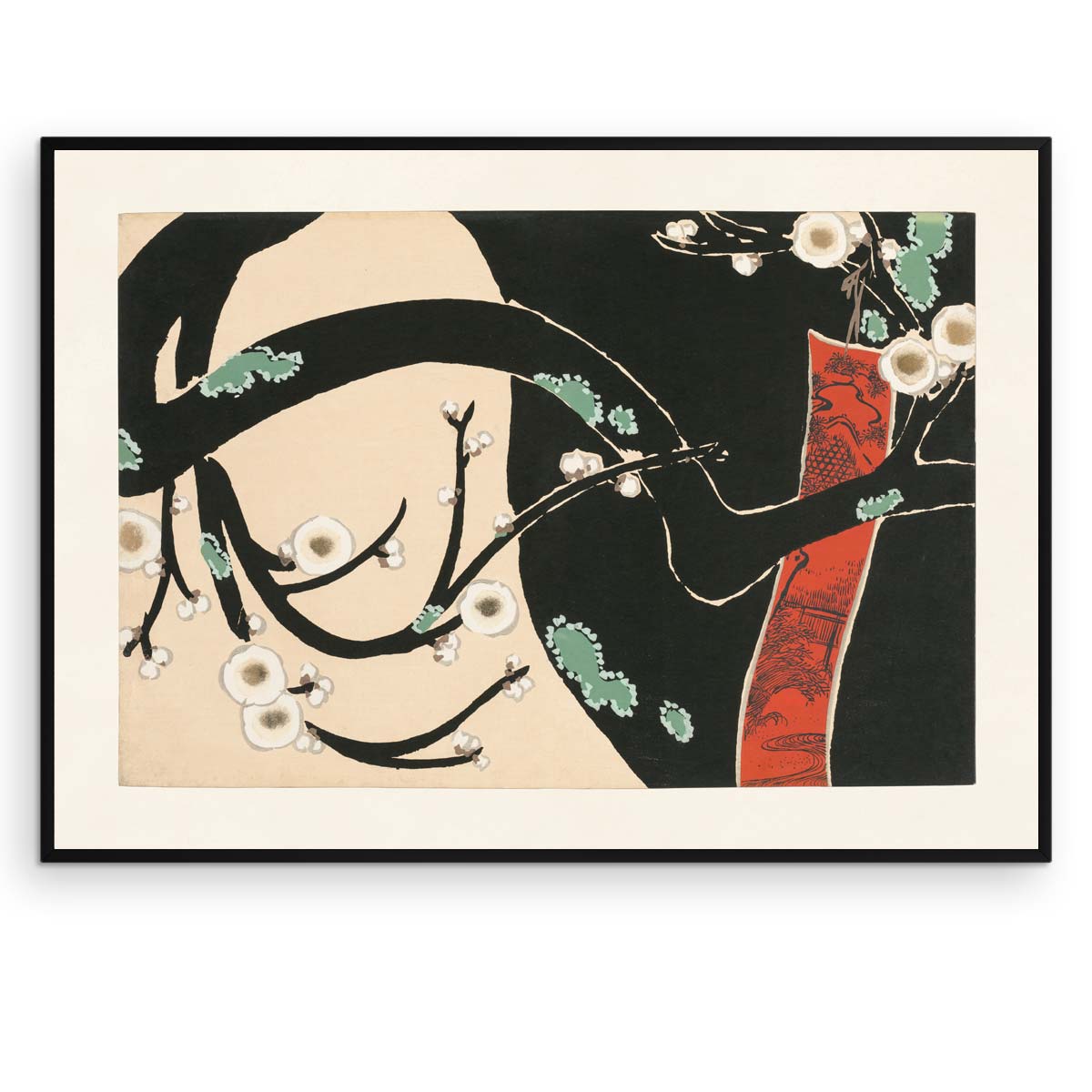Blomme-blomster - Kamisaka Sekka Plakat - Aruhana