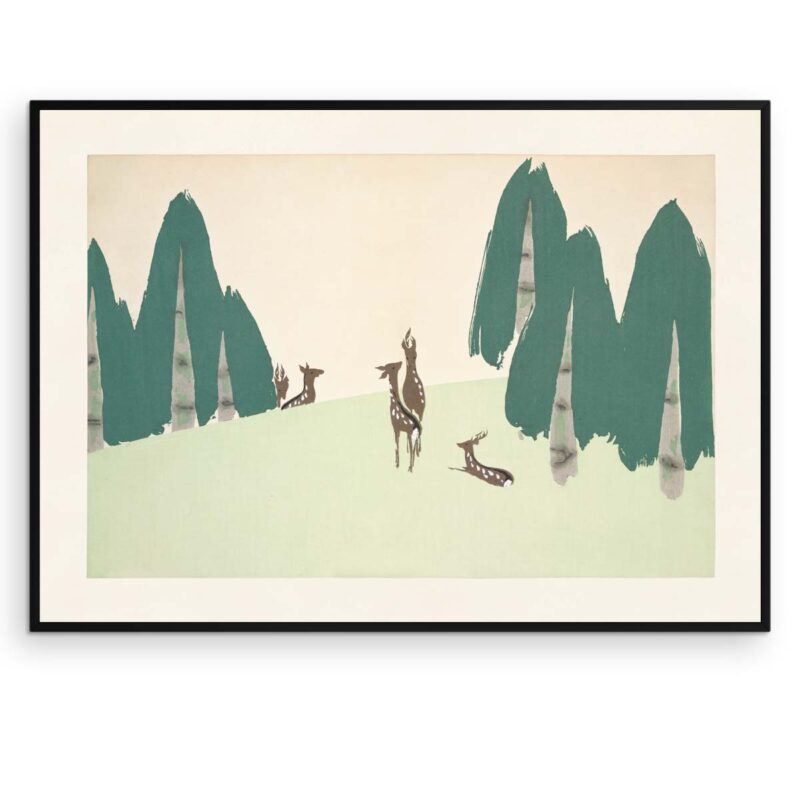Dyr på Kasuga Sletten - Kamisaka Sekka Plakat - Aruhana