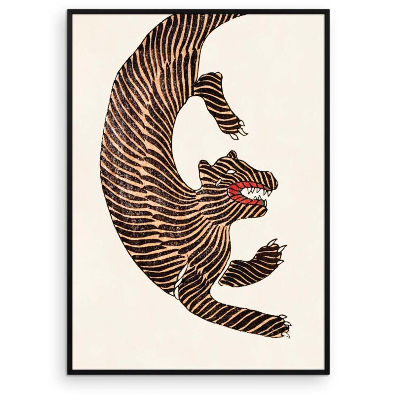 Tiger Left - Yatsuo no tsubake japansk plakat - Aruhana